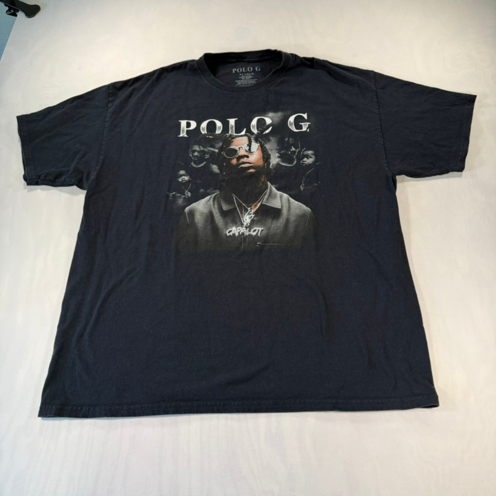 Polo G T-Shirt Mens XL Black Graphic Print Rap Tee Short Sleeve Cotton